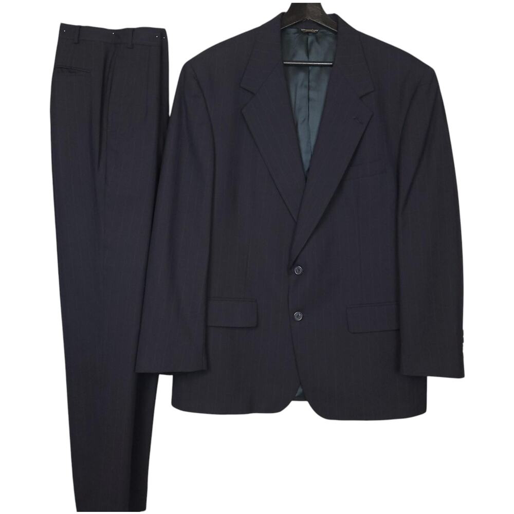 Bill Blass Men's 100% Pure Wool Blazer 46R Sport Coat Jacket & Pant Set Black